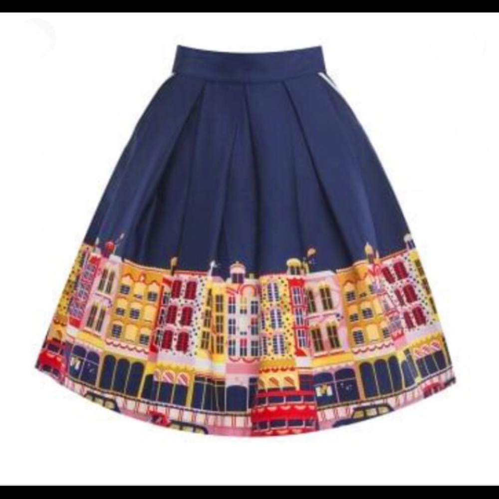 Lindy Bop Carnaby Street Border Daniella Skirt US 10